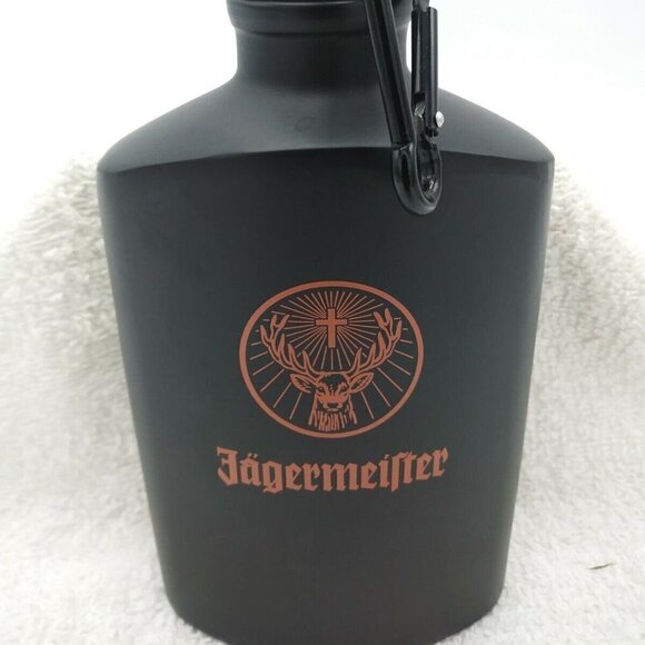 Jägermeilter Canteen Flask & Sleeve Cooler Black & Orange Logo Empty Beverage - Picture 7 of 12